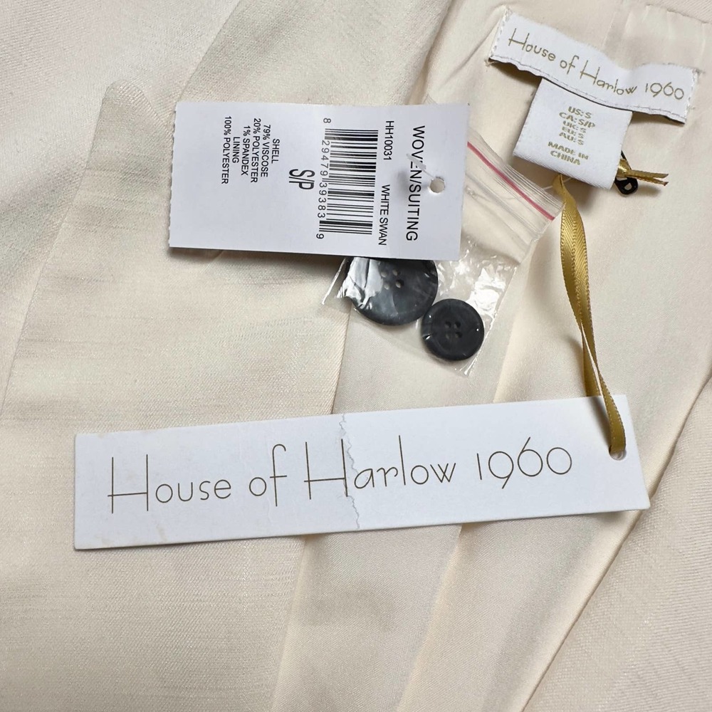 House of Harlow 1960 | Women | Cream Swan Open Front Blazer | Size Small - Picture 10 of 13